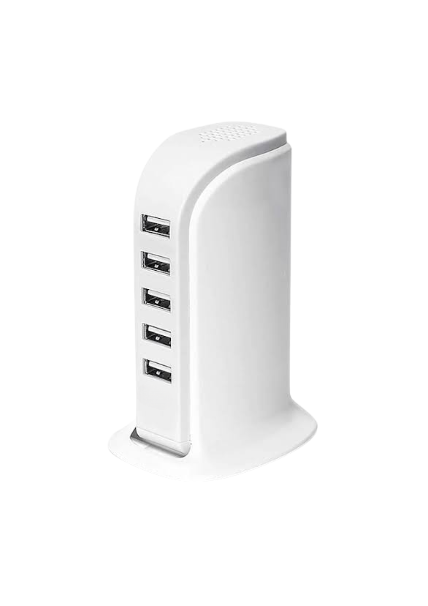 PREMIO PRODUCTS White USB cellphone charger with five ports.