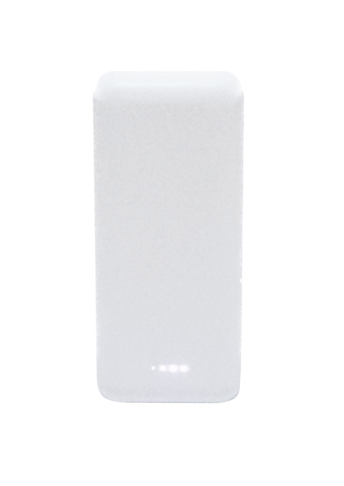 White travel power bank.