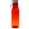 Red plastic bottle with lid.