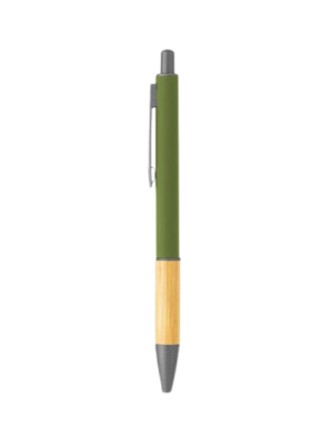 Bamboo click pen in green color.