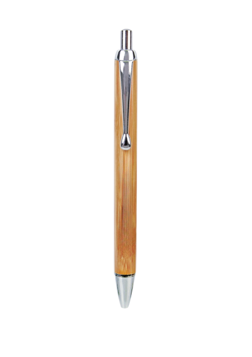 A photo of bamboo click pen.