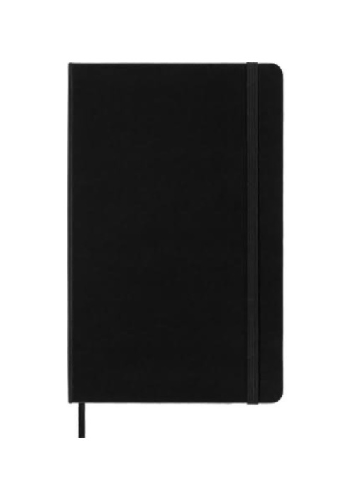 Black thick notebook.