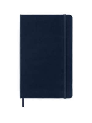 Thin notebook in blue color.