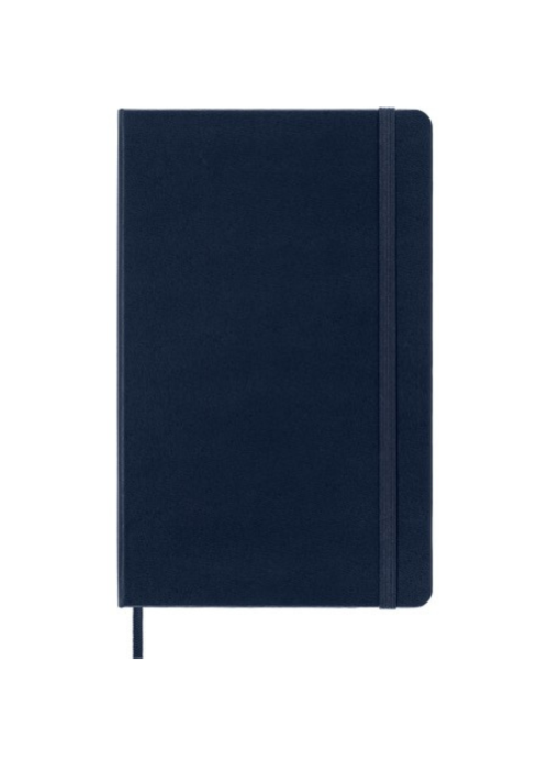 Thin notebook in blue color.