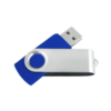 Swivel flash drive in blue color.