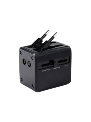 Another angle of the black travel adaptor.