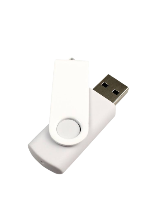 White swivel flash drive.