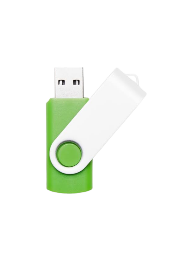 Green swivel flash drive.