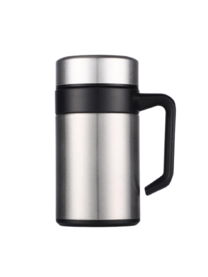 Stainless vacuum mug in color silver.