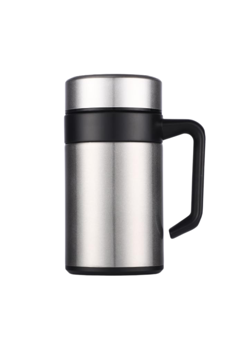 Stainless vacuum mug in color silver.