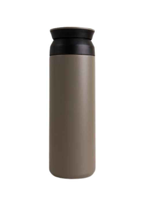 Brown Travel tumbler.