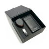 Corporate electronic set with Bisen power bank, flash drive and universal adaptor.