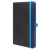 Black notebook with blue color edge paper.