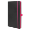 Black note book with color pink paper edge.