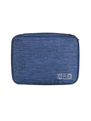 A photo of blue travel organizer bag.