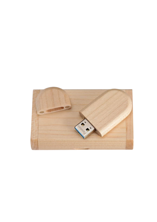 Bamboo flash drive with bamboo case.
