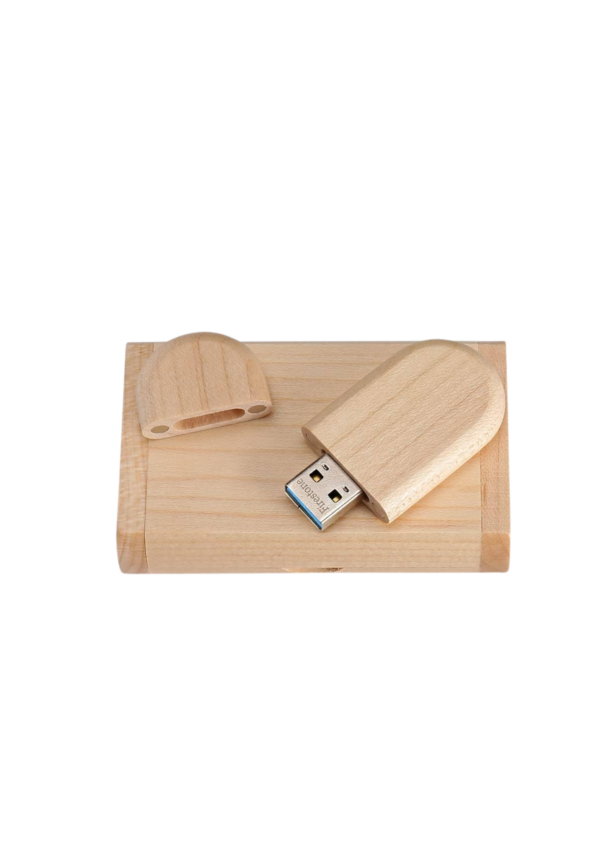 Bamboo flash drive with bamboo case.
