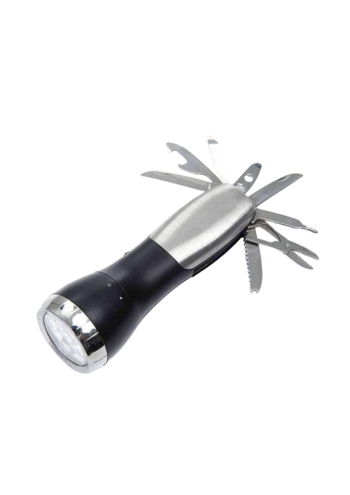 Flashlight with built in tools.