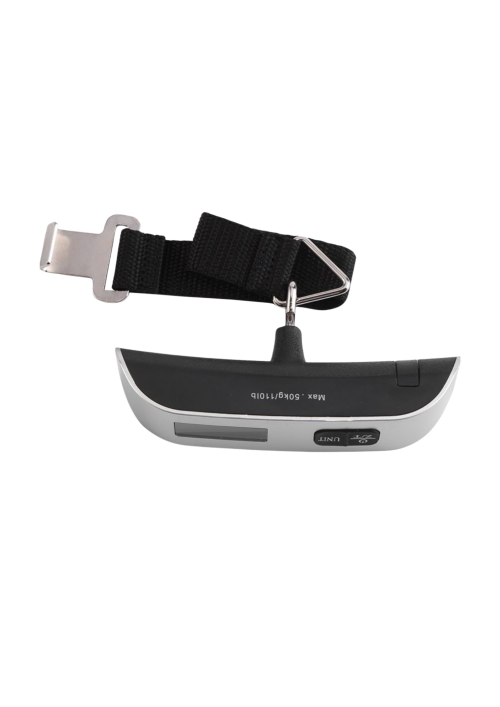 A photo of a digital luggage scale.