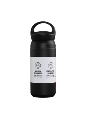 Handy vacuum flask in black color.