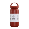 A photo of handy vacuum flask in red color.