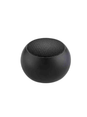 a-black-mini-round-bluetooth-speaker