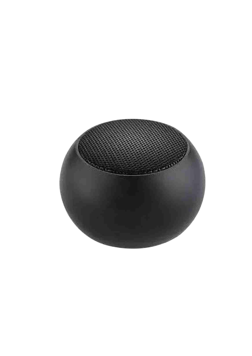 a-black-mini-round-bluetooth-speaker