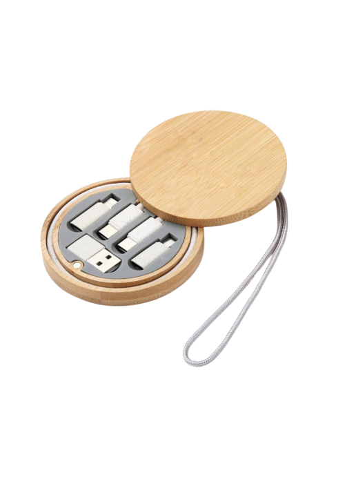 White-bamboo-data-cable-charging-set
